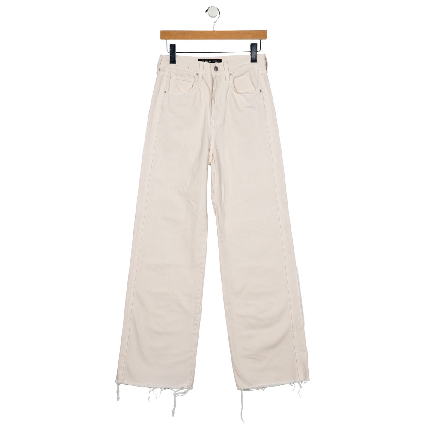 Veronica Beard Cream Wide-Leg Jeans